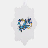 Symbool oneindigheid van Blauwe Morpho Vlinders Ornament Kaart (Rechts)