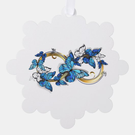 Symbool oneindigheid van blauwe Morpho vlinders Ornament Kaart (Voorkant)