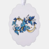 Symbool oneindigheid van blauwe Morpho vlinders Ornament Kaart (Links)