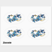 Symbool oneindigheid van Blauwe Morpho Vlinders Ovale Sticker (Vel)