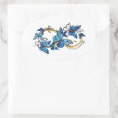 Symbool oneindigheid van Blauwe Morpho Vlinders Ovale Sticker (Tas)