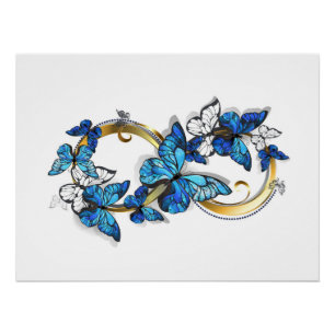 Symbool oneindigheid van Blauwe Morpho Vlinders Perfect Poster