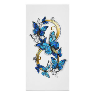 Symbool oneindigheid van Blauwe Morpho Vlinders Perfect Poster