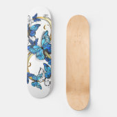 Symbool oneindigheid van Blauwe Morpho Vlinders Persoonlijk Skateboard (Voorkant)