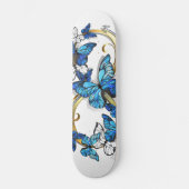 Symbool oneindigheid van Blauwe Morpho Vlinders Persoonlijk Skateboard (Voorkant)