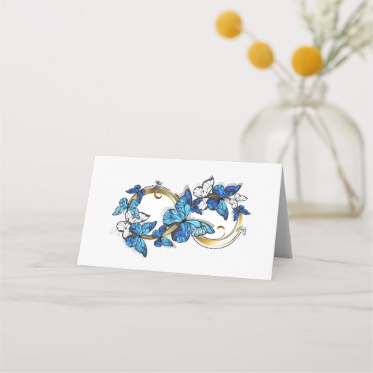 Symbool oneindigheid van blauwe Morpho vlinders Plaatskaartje (Voorkant)