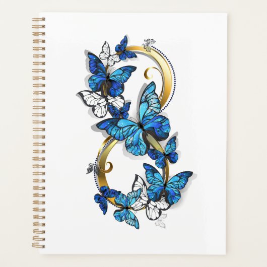 Symbool oneindigheid van Blauwe Morpho Vlinders Planner (Voorkant)