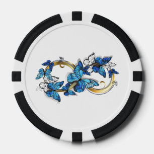 Symbool oneindigheid van Blauwe Morpho Vlinders Poker Chips