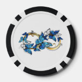 Symbool oneindigheid van Blauwe Morpho Vlinders Poker Chips (Achterkant)