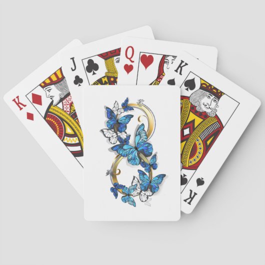 Symbool oneindigheid van blauwe Morpho vlinders Pokerkaarten (Achterkant)