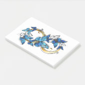 Symbool oneindigheid van blauwe Morpho vlinders Post-it® Notes (Schuin)
