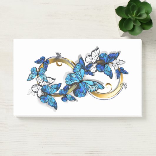 Symbool oneindigheid van blauwe Morpho vlinders Post-it® Notes (Kantoor)