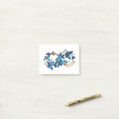 Symbool oneindigheid van blauwe Morpho vlinders Post-it® Notes (Op bureau)