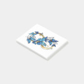 Symbool oneindigheid van blauwe Morpho vlinders Post-it® Notes (Schuin)