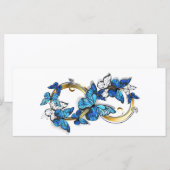 Symbool oneindigheid van blauwe Morpho vlinders Programmakaart (Voorkant / Achterkant)