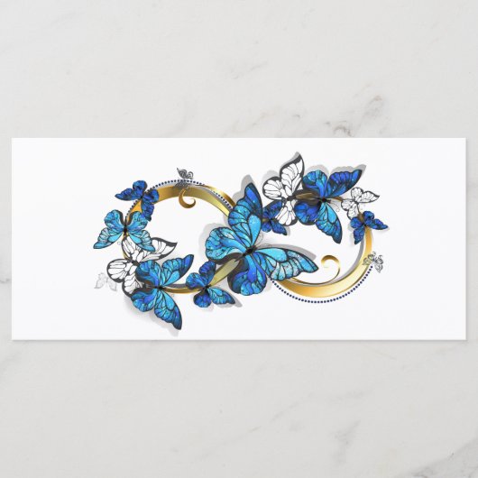 Symbool oneindigheid van blauwe Morpho vlinders Programmakaart (Voorkant)
