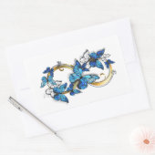 Symbool oneindigheid van blauwe Morpho vlinders Rechthoekige Sticker (Envelop)