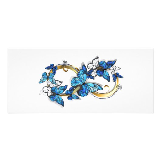 Symbool oneindigheid van Blauwe Morpho Vlinders Reclamekaart (Voorkant)