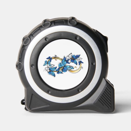 Symbool oneindigheid van blauwe Morpho vlinders Rolmaat (Voorkant)