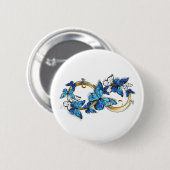 Symbool oneindigheid van blauwe Morpho vlinders Ronde Button 5,7 Cm (Voorkant /achterkant)