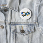 Symbool oneindigheid van blauwe Morpho vlinders Ronde Button 5,7 Cm (In situ)