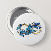 Symbool oneindigheid van Blauwe Morpho Vlinders Ronde Button 7,6 Cm (Voorkant /achterkant)