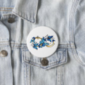 Symbool oneindigheid van Blauwe Morpho Vlinders Ronde Button 7,6 Cm (In situ)