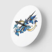 Symbool oneindigheid van blauwe Morpho vlinders Ronde Klok (Hoek)