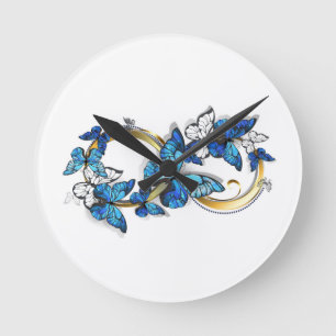 Symbool oneindigheid van blauwe Morpho vlinders Ronde Klok