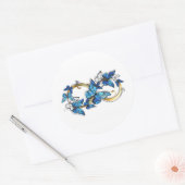 Symbool oneindigheid van blauwe Morpho vlinders Ronde Sticker (Envelop)