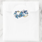 Symbool oneindigheid van blauwe Morpho vlinders Ronde Sticker (Tas)