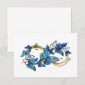 Symbool oneindigheid van blauwe Morpho vlinders RSVP Kaartje (Voorkant / Achterkant)