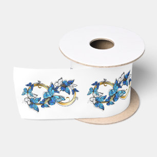 Symbool oneindigheid van blauwe Morpho vlinders Satijnen Lint