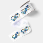 Symbool oneindigheid van blauwe Morpho vlinders Satijnen Lint (Achterkant)