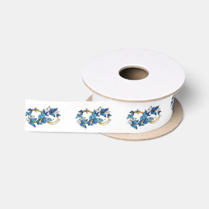 Symbool oneindigheid van Blauwe Morpho Vlinders Satijnen Lint