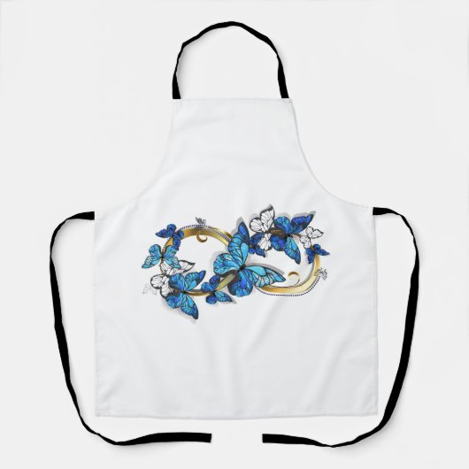 Symbool oneindigheid van blauwe Morpho vlinders Schort (Voorkant)