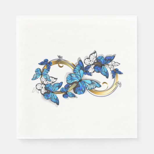 Symbool oneindigheid van Blauwe Morpho Vlinders Servet (Voorkant)