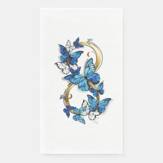 Symbool oneindigheid van Blauwe Morpho Vlinders Servet (Voorkant)