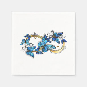Symbool oneindigheid van Blauwe Morpho Vlinders Servet