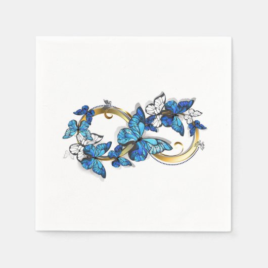 Symbool oneindigheid van Blauwe Morpho Vlinders Servet (Voorkant)
