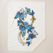 Symbool oneindigheid van blauwe Morpho vlinders Sherpa Deken (Voorkant)