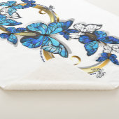 Symbool oneindigheid van blauwe Morpho vlinders Sherpa Deken (3/4)