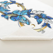 Symbool oneindigheid van blauwe Morpho vlinders Sherpa Deken (3/4)