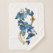 Symbool oneindigheid van blauwe Morpho vlinders Sherpa Deken (Voorkant)