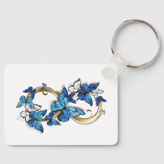 Symbool oneindigheid van blauwe Morpho vlinders Sleutelhanger (Voorkant)