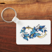 Symbool oneindigheid van blauwe Morpho vlinders Sleutelhanger (Achterkant)