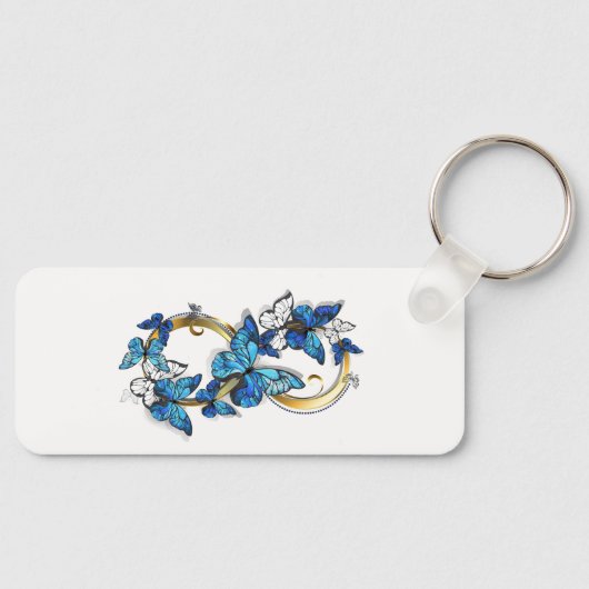 Symbool oneindigheid van Blauwe Morpho Vlinders Sleutelhanger (Voorkant)