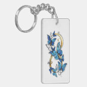 Symbool oneindigheid van blauwe Morpho vlinders Sleutelhanger (Voorkant Links)