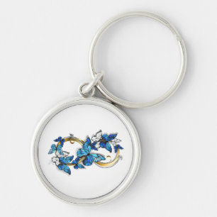 Symbool oneindigheid van Blauwe Morpho Vlinders Sleutelhanger