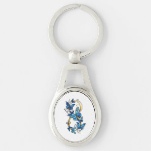 Symbool oneindigheid van Blauwe Morpho Vlinders Sleutelhanger